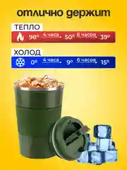 Зеленый термокружка автомобильная 510 мл, термостакан для кофе, автокружка