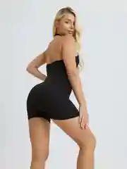 Черный комбинезон женский, спортивный