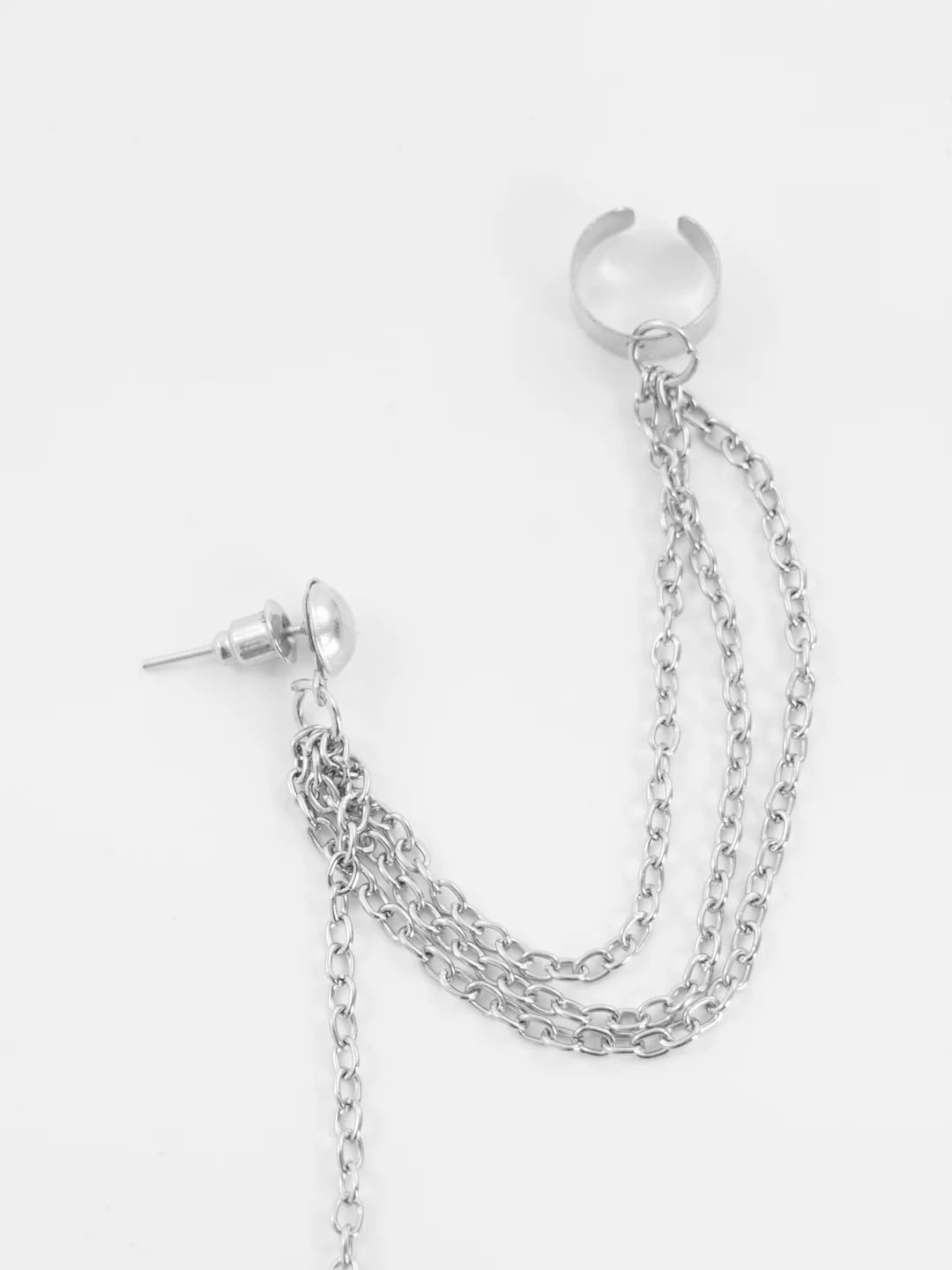 Серебряный серьги бижутерия длинные каффы