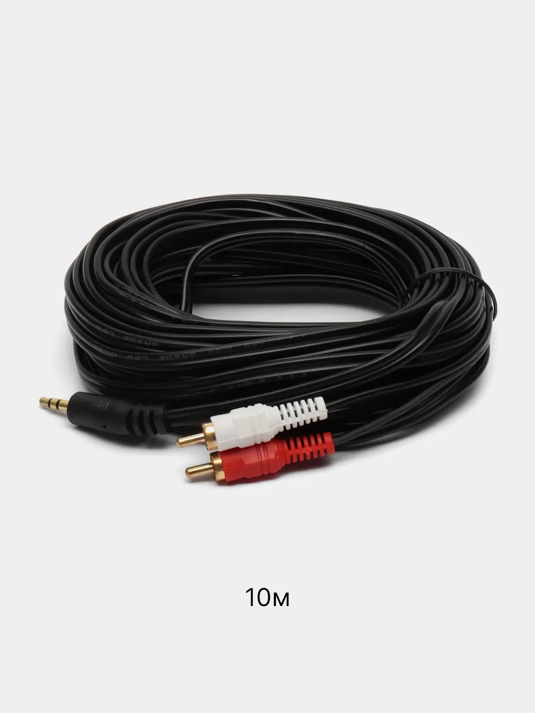 Тёмно-зелёный аудио кабель AUX тюльпаны 3.5 мм RCA 2 (папа) - 3.5 Jack (папа), от 1м и до 20м