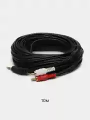 Тёмно-зелёный аудио кабель AUX тюльпаны 3.5 мм RCA 2 (папа) - 3.5 Jack (папа), от 1м и до 20м