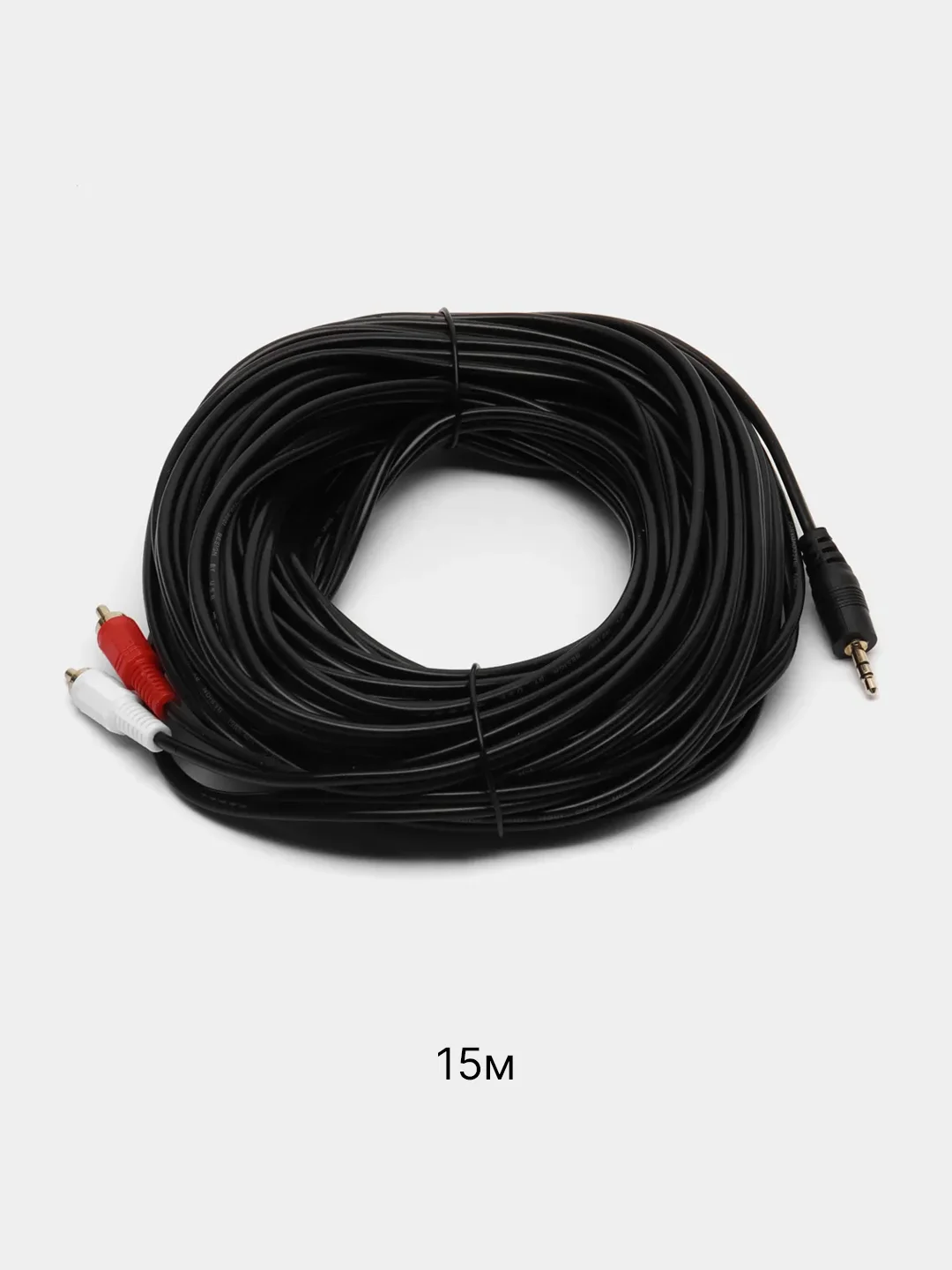 Серый аудио кабель AUX тюльпаны 3.5 мм RCA 2 (папа) - 3.5 Jack (папа), от 1м и до 20м
