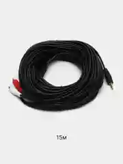 Серый аудио кабель AUX тюльпаны 3.5 мм RCA 2 (папа) - 3.5 Jack (папа), от 1м и до 20м