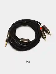 Коричневый аудио кабель AUX тюльпаны 3.5 мм RCA 2 (папа) - 3.5 Jack (папа), от 1м и до 20м