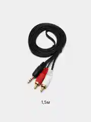 Аудио кабель AUX тюльпаны 3.5 мм RCA 2 (папа) - 3.5 Jack (папа), от 1м и до 20м