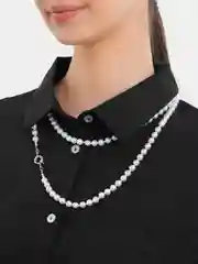 Серебряный кросс-боди, бодичейн, сотуар, украшение на одежду из жемчуга + подарок