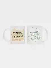 Парный набор кружек для бабушки и дедушки в подарок, CopyRoomGifts, 330 мл, 2 шт