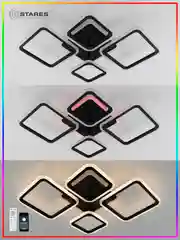 Черный управляемая потолочная люстра светодиодная с пультом Estares Oval RGB 75W ,до 20 кв.м