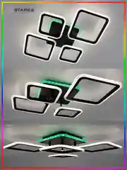 Черный управляемая потолочная люстра светодиодная с пультом Estares Oval RGB 75W ,до 20 кв.м