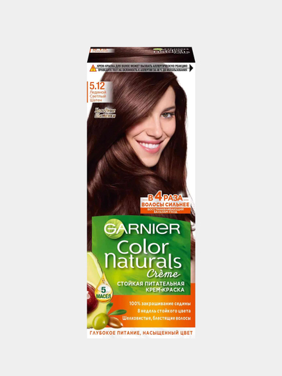 Garnier Стойкая питательная крем-краска для волос "Color Naturals", Ледяной Светлый Шатен