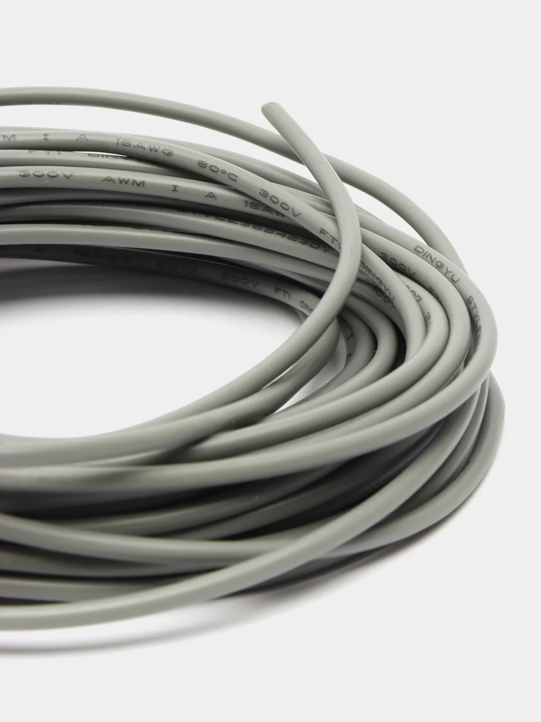 Серый провод UL1007 НПнг(C)-HF 18AWG (0.75мм, медь) отрезок 5 метров