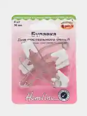 Булавка для постельного белья, 56 мм, 6 шт, цвет белый  (HEMLINE)