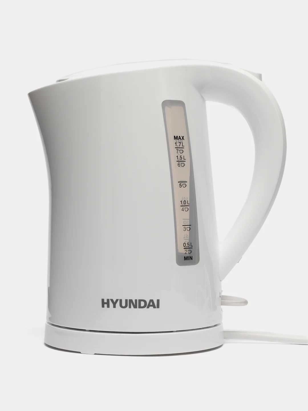 Белый чайник электрический Hyundai HYK-G6405, 1.7л / HYK-P1409 1.7л