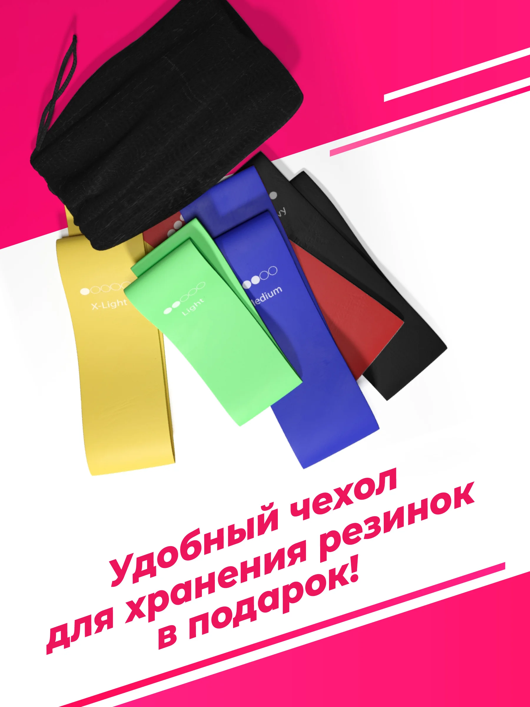Разноцветный эластичные фитнес-резинки Shark Fit, набор спортивных эспандеров, 5 штук