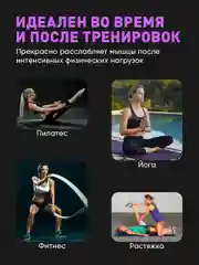 Фиолетовый ролик массажный Shark Fit, валик для спины мфр, 33 см
