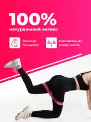 Розовый эластичные фитнес-резинки Shark Fit, набор спортивных эспандеров, 5 штук