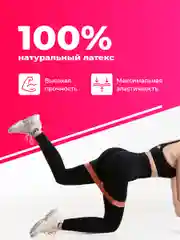 Пудровый эластичные фитнес-резинки Shark Fit, набор спортивных эспандеров, 5 штук