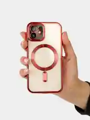 Красный противоударный чехол на iPhone 12 со встроенным магнитным креплением MagSafe