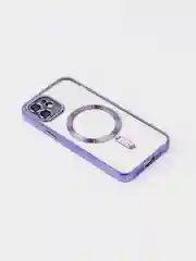 Фиолетовый противоударный чехол на iPhone 12 со встроенным магнитным креплением MagSafe