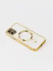 Золотой противоударный чехол на iPhone 12 со встроенным магнитным креплением MagSafe