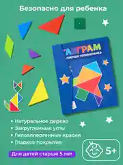Розовый танграм магнитный с заданиями для детей Kids Zone, головоломка детская tangram