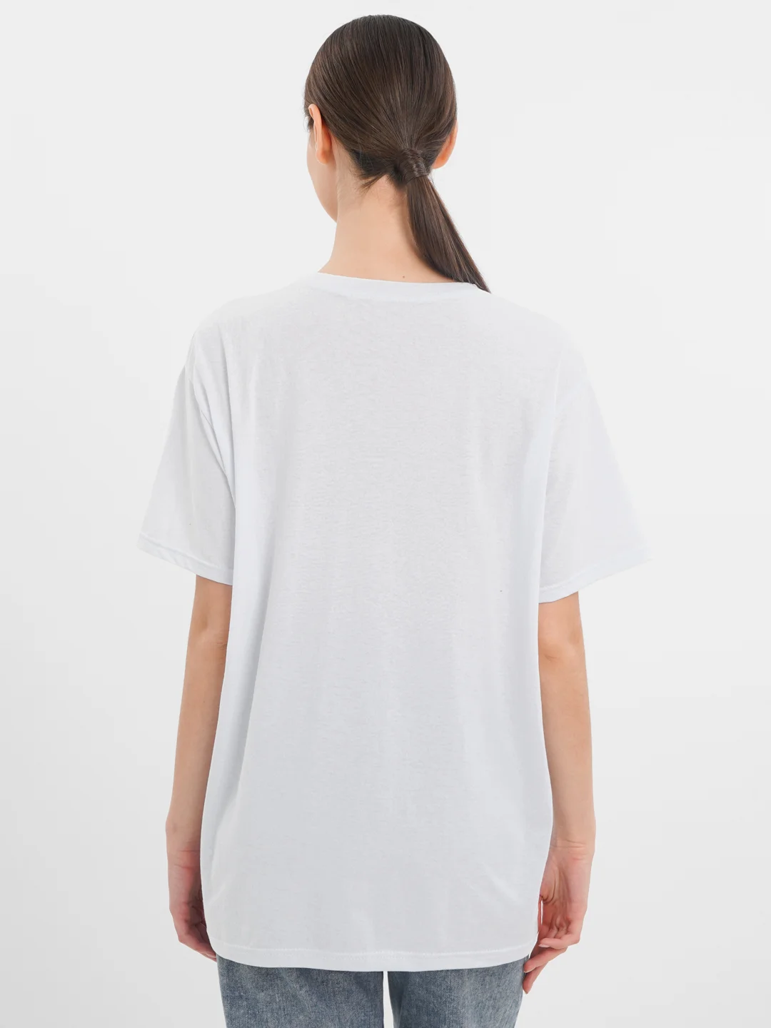 Белый футболка женская OVERSIZE