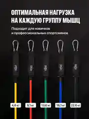 Эспандеры для фитнеса Shark Fit, трубчатые эспандеры 11 предметов