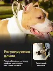 Бежевый ошейник для собак SSY, для крупных и средних пород с ручкой