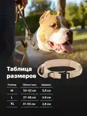 Бежевый ошейник для собак SSY, для крупных и средних пород с ручкой