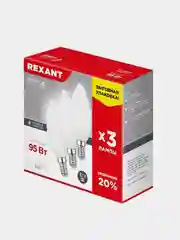 Лампа светодиодная REXANT Свеча CN, 11,5Вт, E14, 1093Лм, 6500K, 3 штуки