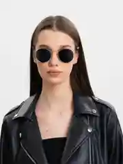 Угольный круглые солнцезащитные очки