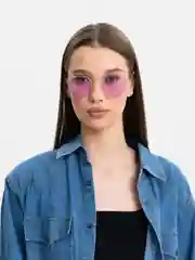 Сиреневый круглые солнцезащитные очки