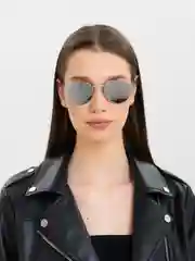 Серебряный круглые солнцезащитные очки