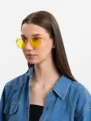 Желтый круглые солнцезащитные очки