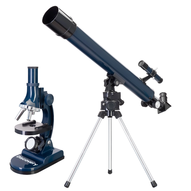 Набор Телескоп и микроскоп  Levenhuk Discovery Scope 2 с книгой для детей  с 6 лет