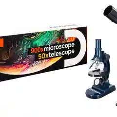 Набор Телескоп и микроскоп  Levenhuk Discovery Scope 2 с книгой для детей  с 6 лет
