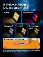 Фонарь аккумуляторный прожектор на солнечных батареях для кемпинга Ocean of Light