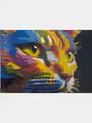 Рыжий картина по номерам на холсте с подрамником 50*40, животные, кошки, "  Радужный кот"