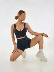 Синий шорты спортивные лосины для йоги и фитнеса утягивающие тайтсы спортивный костюм женский