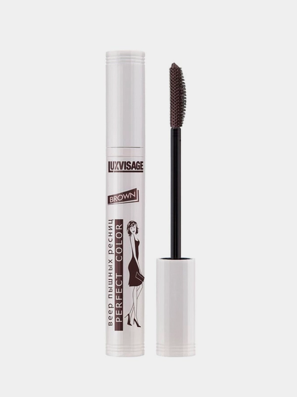 Тушь для ресниц LUXVISAGE PERFECT COLOR Веер пышных ресниц, тон Коричневый, 9 г