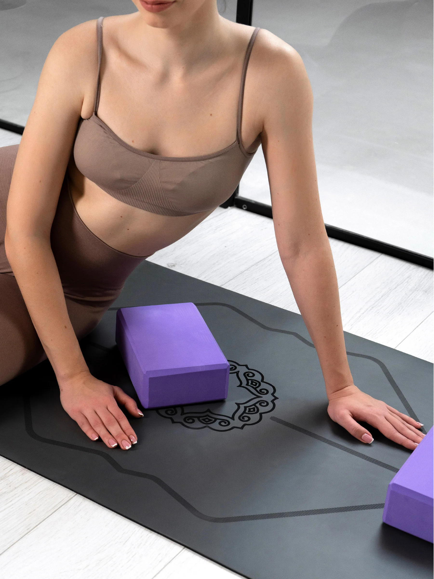 Фиолетовый блок для йоги Hamsa Yoga, кирпич для йоги, спортивный блок