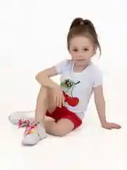 Красный футболка и шорты для девочки, комплект для девочки, Утенок