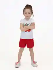 Красный футболка и шорты для девочки, комплект для девочки, Утенок