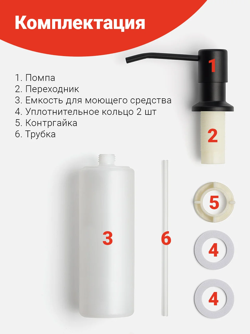 Черный дозатор для моющего средства Shiny Kitchen, встраиваемый