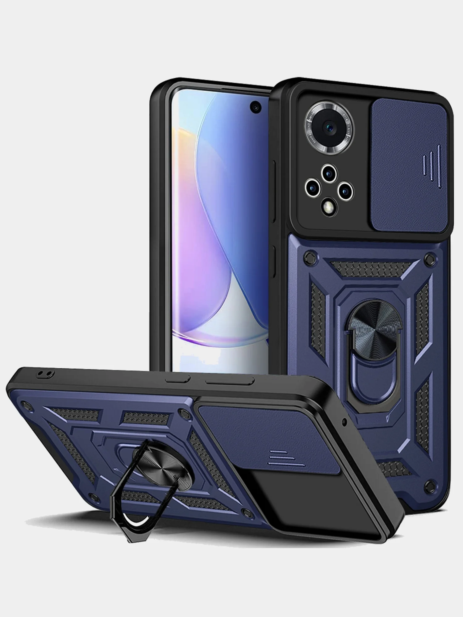 Темно-синий чехол противоударный armors для Honor 50 и Nova 9 / Хонор 50 и Нова 9 с защитой камеры