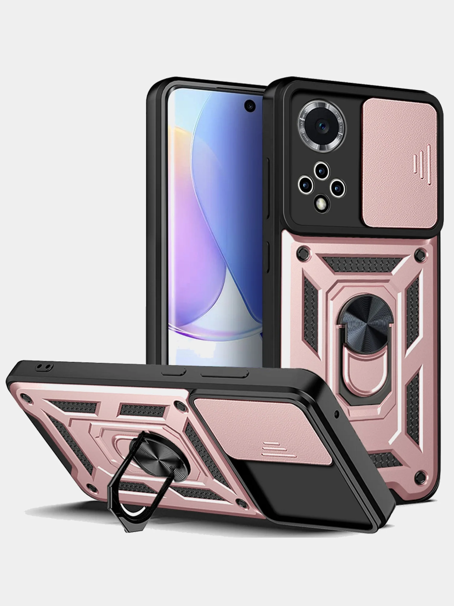 Розовый чехол противоударный armors для Honor 50 и Nova 9 / Хонор 50 и Нова 9 с защитой камеры