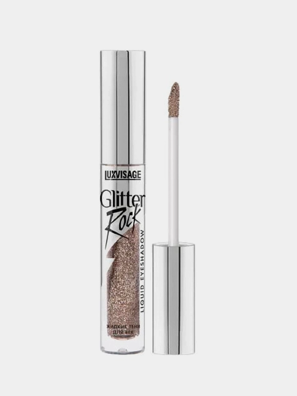 Тени жидкие для век LUXVISAGE Glitter Rock, тон 304 Ice Brown, 3г