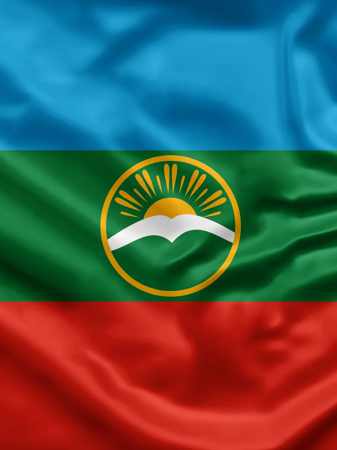Флаг Карачаево-Черкесской Республики 135х90см