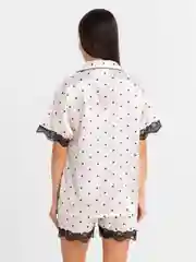 Белый пижама женская с шортами шелковая