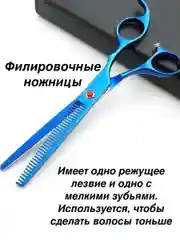 Синий набор цветных ножниц для стрижки волос и шерсти домашних животных из нержавеющей стали